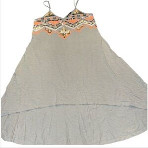EXPRESS GRAY TOP SEQUIN AZTEC HIGH-LOW DRESS SIZE MEDIUM.